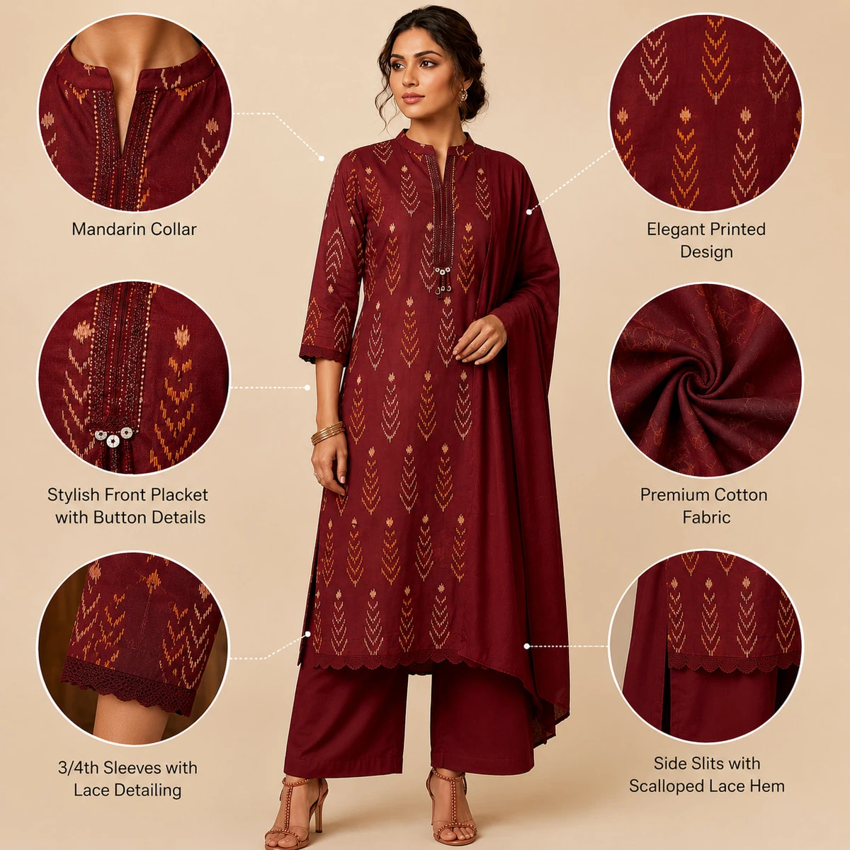 Pink Embroidered Kurta Set