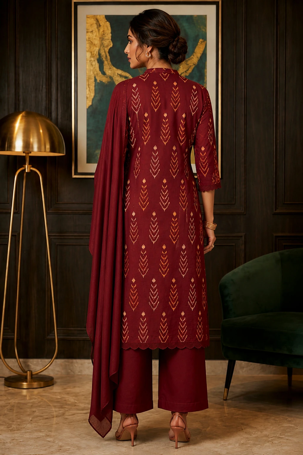 Pink Embroidered Kurta Set