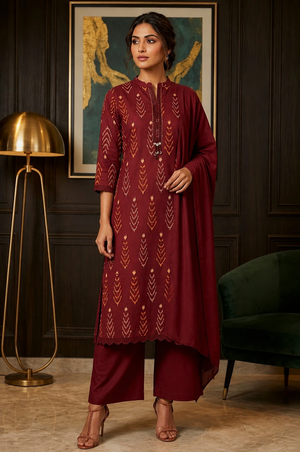 Pink Embroidered Kurta Set