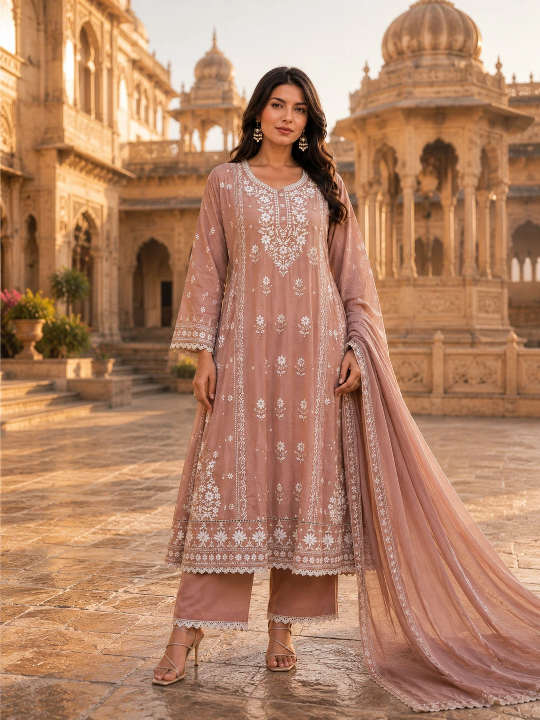 Women's Anarkali Kurta Pant Dupatta Set — view 4
