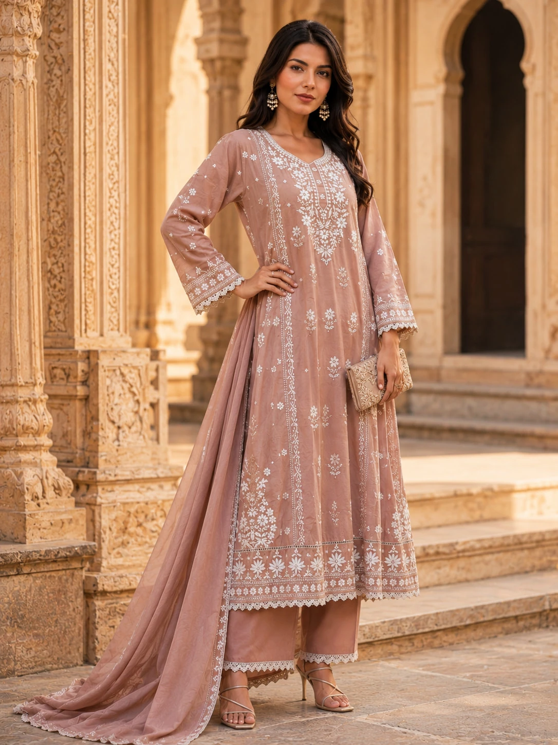 Women's Anarkali Kurta Pant Dupatta Set — view 5