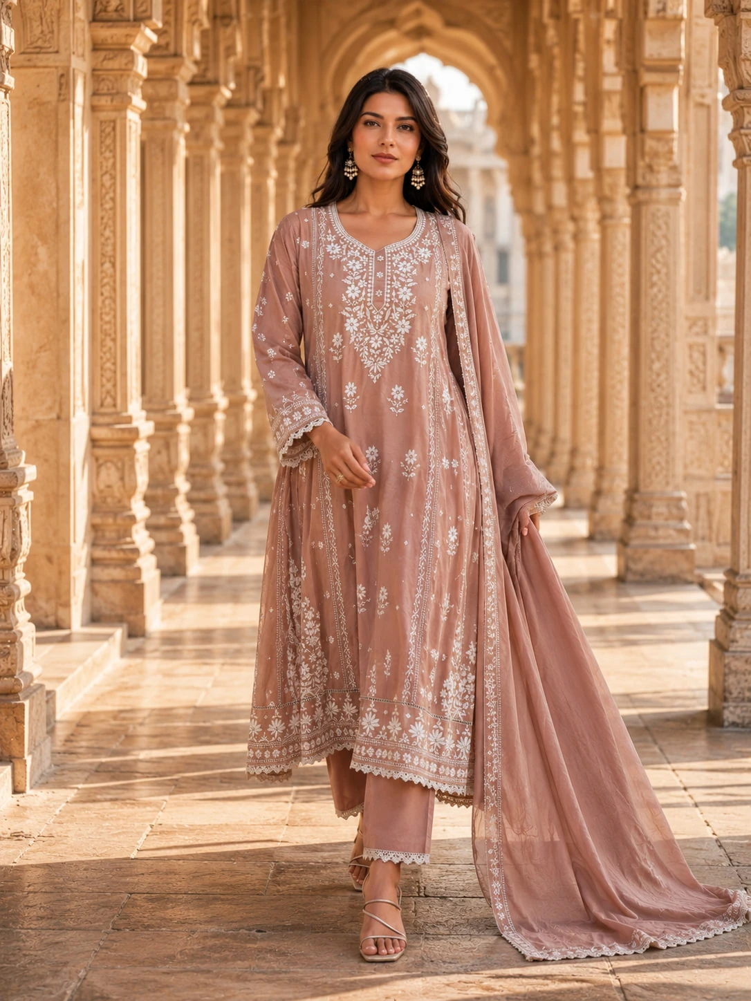 Women's Anarkali Kurta Pant Dupatta Set — view 6