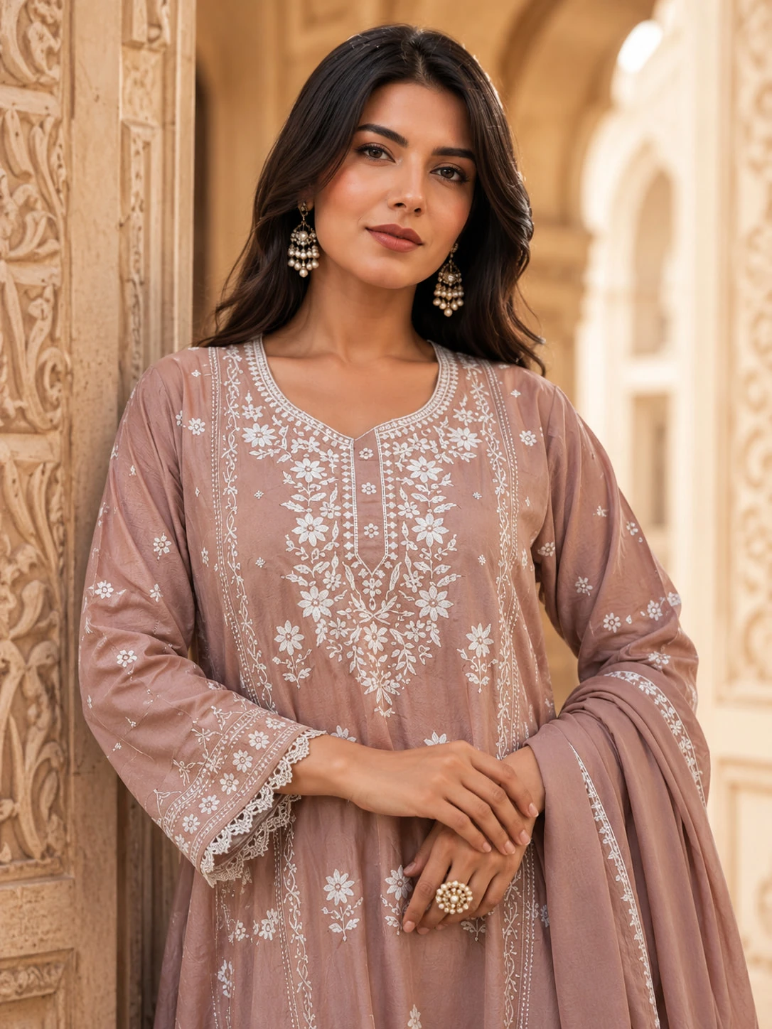 Women's Anarkali Kurta Pant Dupatta Set — view 7