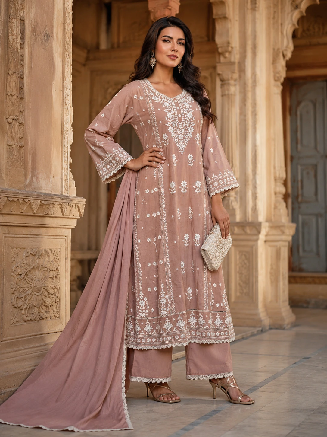 Women's Anarkali Kurta Pant Dupatta Set — view 8