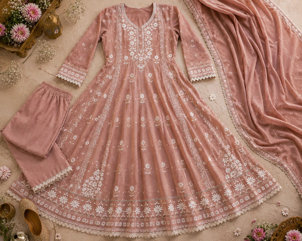Women's Anarkali Kurta Pant Dupatta Set — view 9